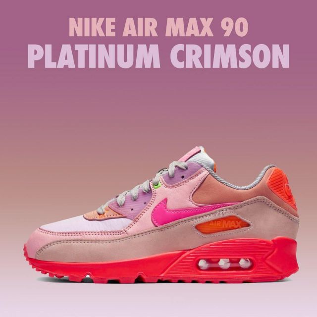 nike air max 90 w bright crimson & platinum
