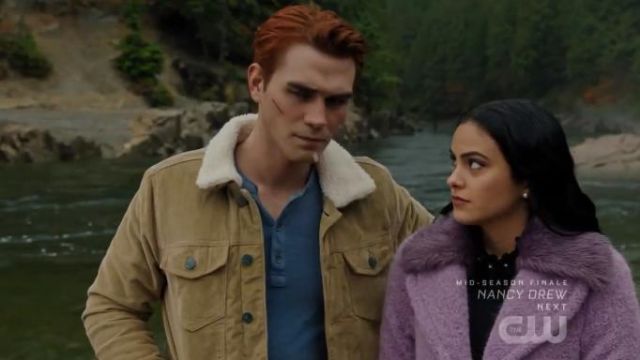 Purple Faux Fur Lapel Coat worn by Veronica Lodge (Camila Mendes) in Riverdale Season 4 Episode 9