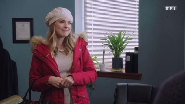 The parka-red Clear (Alexandra Breckenridge) in The book of Christmas