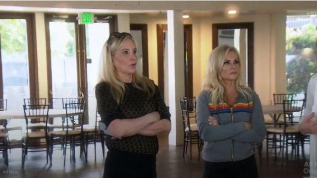 Aviator Nation Grey & Rainbow Striped Hoodie worn by  Tamra Judge  in The Real Housewives of Orange County Season 14 Episode 19
