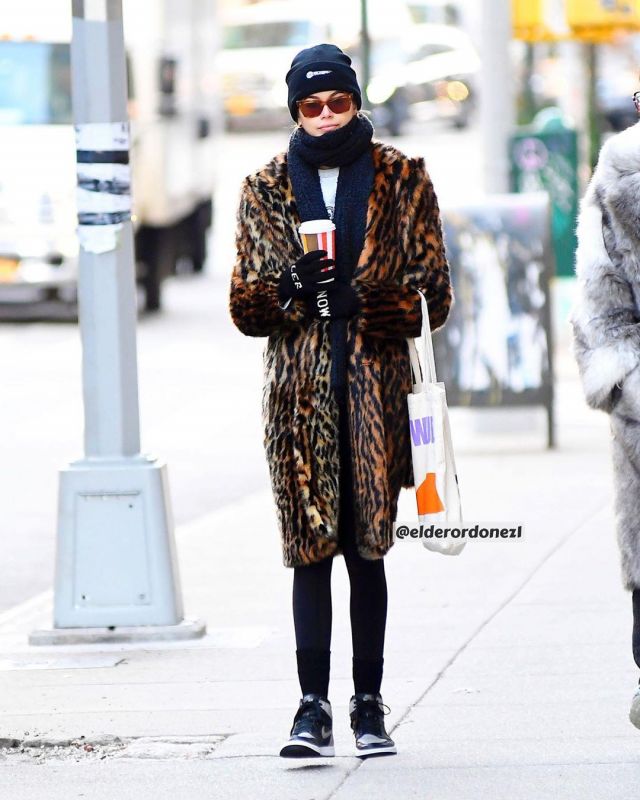 Danielle Guizio Logo Beanie worn by Kaia Jordan Gerber Soho December 12, 2019