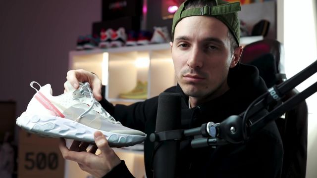 sitio Asociar locutor El par de zapatillas Nike React Element 87 Sail Light Bone en el vídeo mon  all my sneakers de Jimmy | Spotern