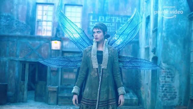 The fairy wings worn by Vignette Stonemoss (Cara Delevingne) in the TV series Carnival Row (Season 1)