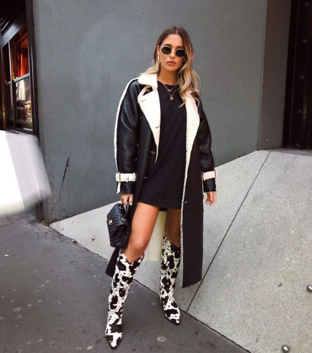 Cow Print Boots of Tia Lineker on the Instagram account @tialineker