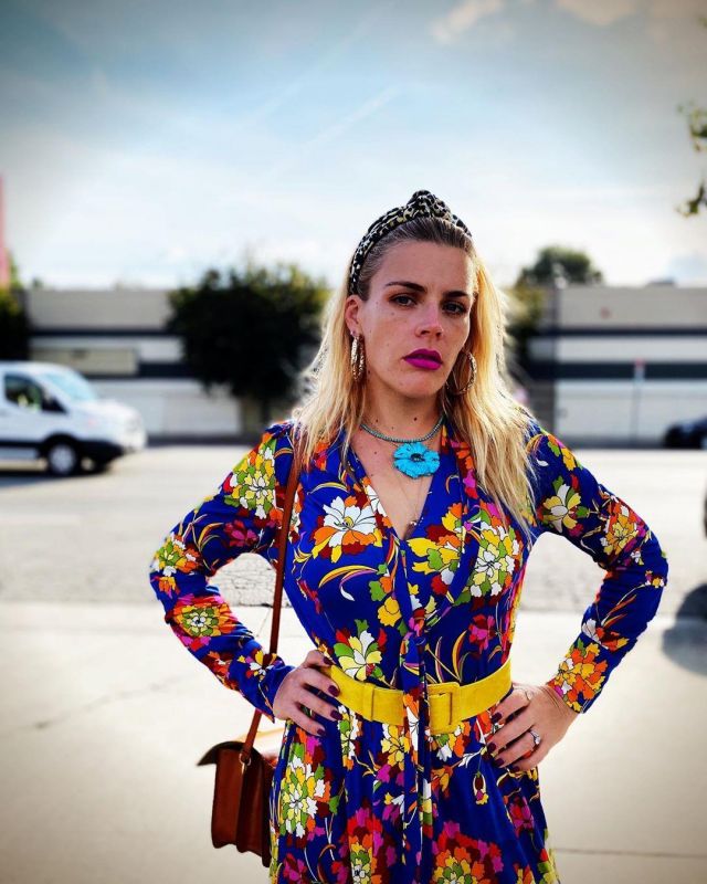 La Doublej Pina dress of Busy Philipps on the Instagram account @busyphilipps