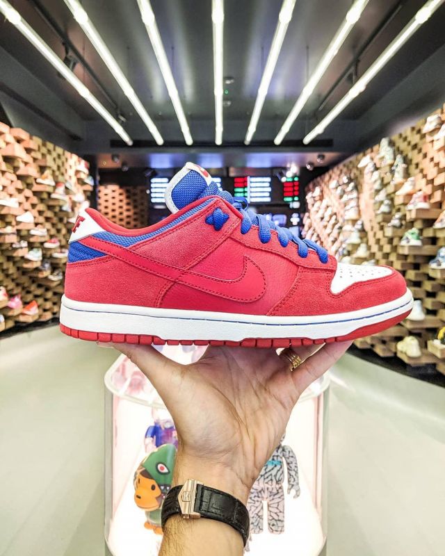 Nike Dunk Low Pro Sb Red / Royal on the account Instagram of @presentedby |  Spotern