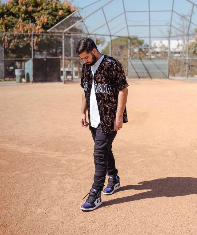 Sneakers Jordan 1 Retro High Short-Purple of Qias Omar's account on the Instagram of @qiasomar