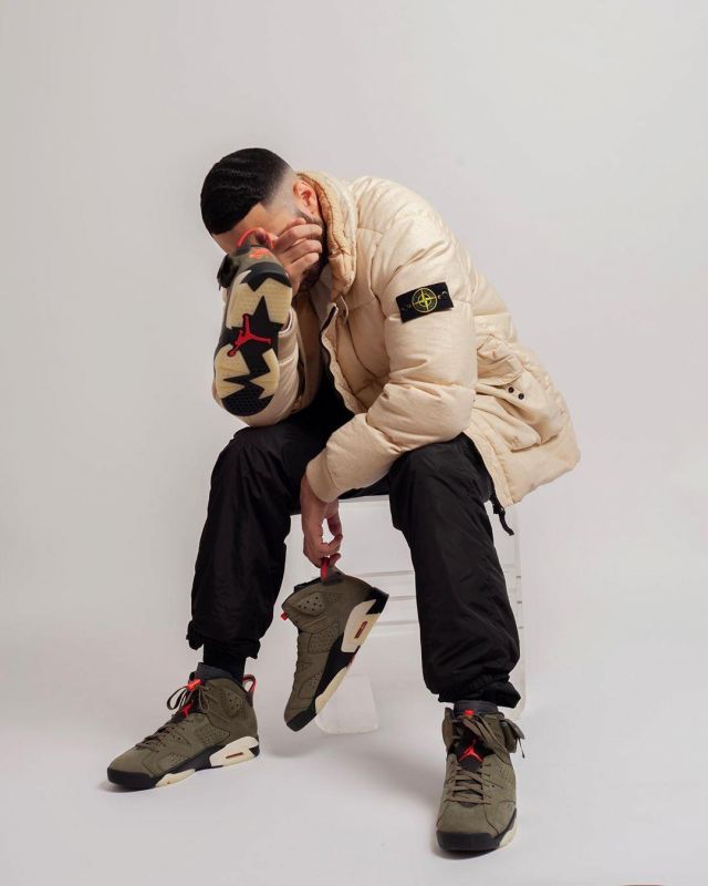 Jordan 6 Retro Travis Scott sur le compte Instagram de @twinsmatic