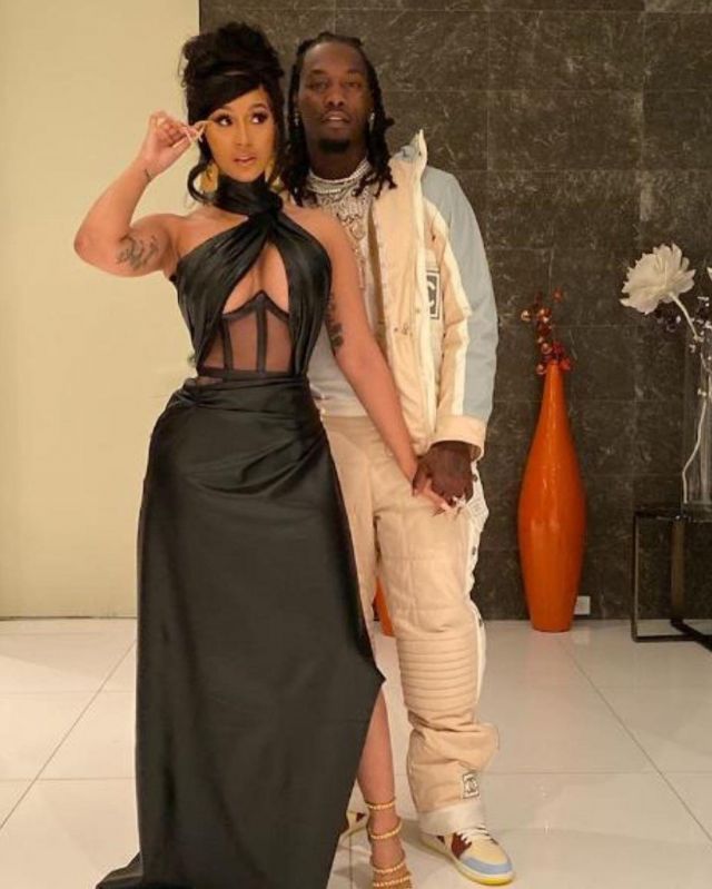 Jordan 1 Mid IS Fearless Home Chateau Red worn by Offset account on the Instagram of @iamcardib