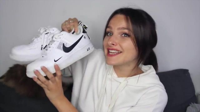 The pair of Nike Air Force One Utility White in the video ALL MY