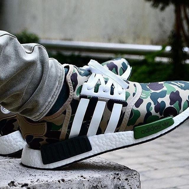 Adidas NMD Bape Olive Camo on the account Instagram of @adidas_nmdr1 | Spotern