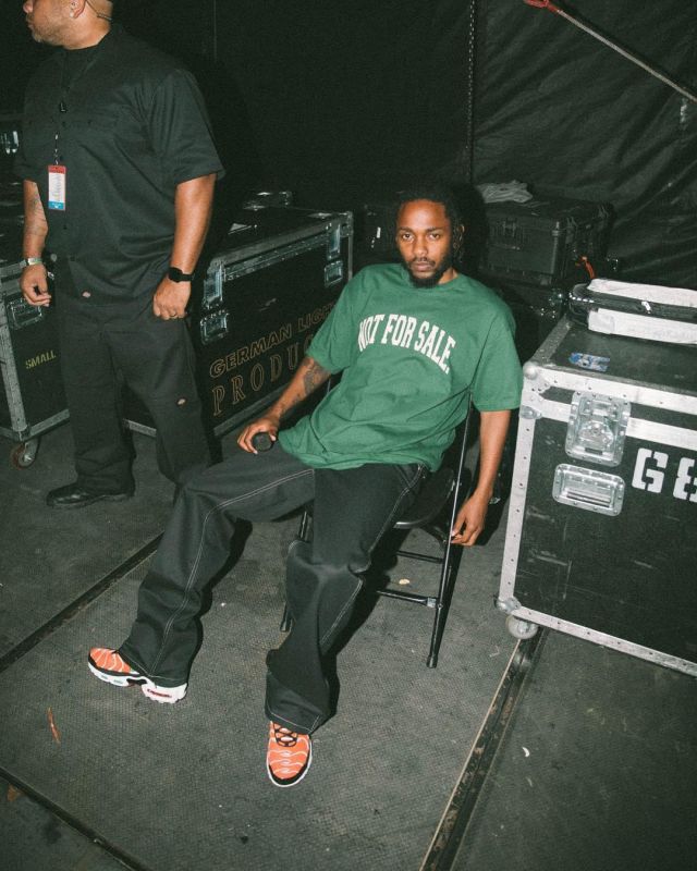 Air Max Plus Team Orange Neptune Green de Kendrick Lamar en la cuenta de Instagram de @kendricklamar