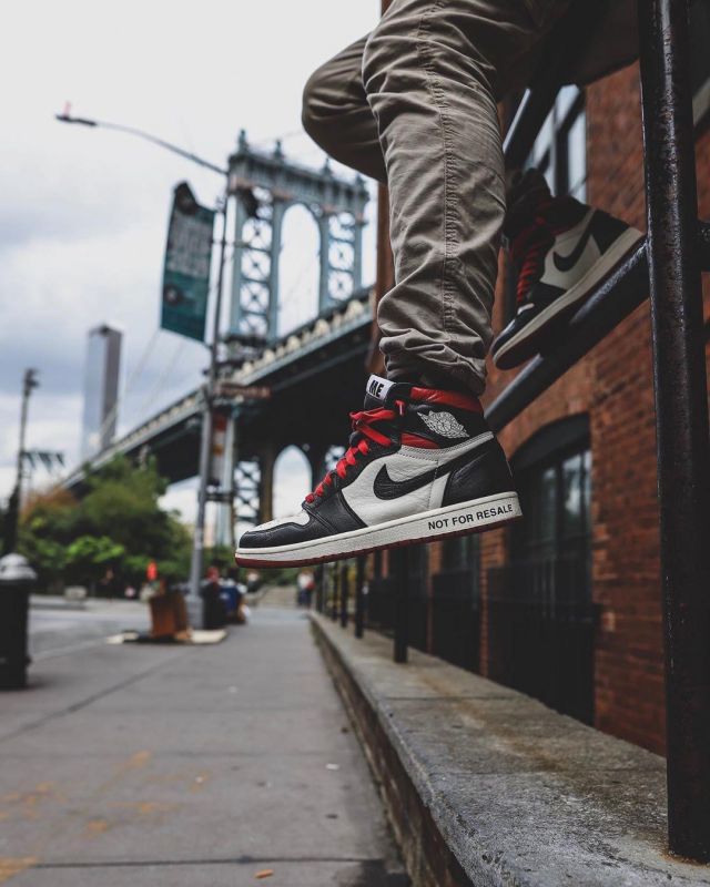Jordan 1 Retro High "Not for Resale" Varsity Red on the account Instagram of @tonton_gibs
