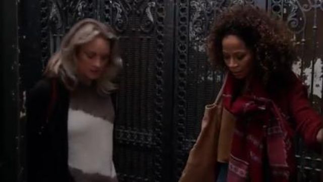 Brown and White Tee worn by Stef Adams Foster (Teri Polo) in Good Trouble Season 2 Episode 9
