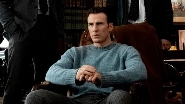 Wool sweater blue Ransom Drysdale (Chris Evans) in loggerheads