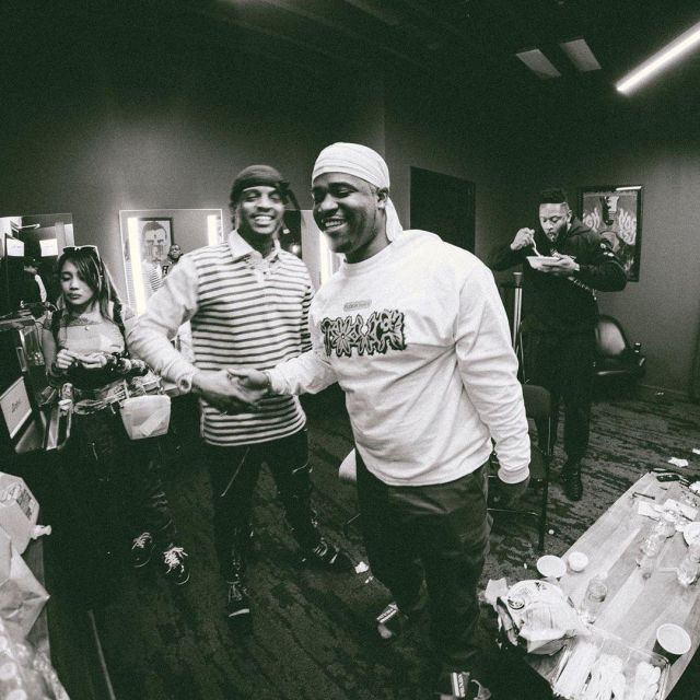 Claquette Prada (noir) de A$AP Ferg sur le compte Instagram de @asapferg