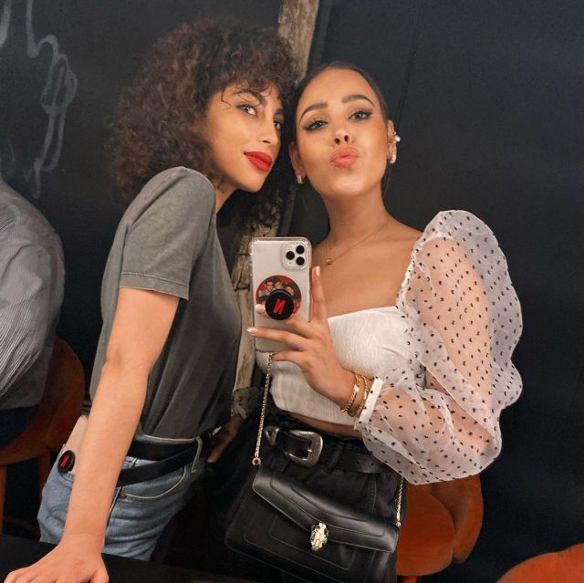 mesh white blouse top worn by Danna Paola  on the Instagram account @dannapaola 