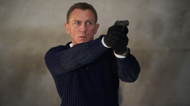 N. Éclat de la Marine Côtelée Chandail porté par James Bond (Daniel Craig) en un rien de Temps De Mourir