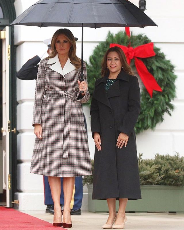 Christian Louboutin So Kate Suede Pumps worn by Melania Trump With the Guatemalan President December 17, 2019