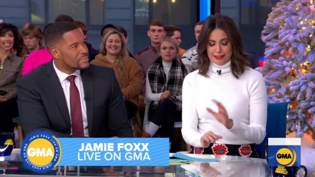 Ivory Sweater worn by Cecilia Vega on Good Morning America December 17, 2019