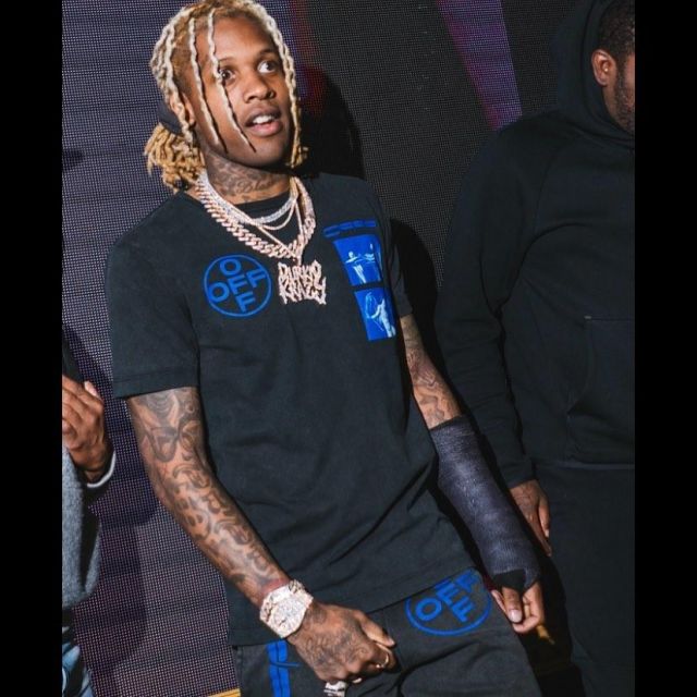 T Shirt Off white (blue) Lil Durk on the account Instagram of ...