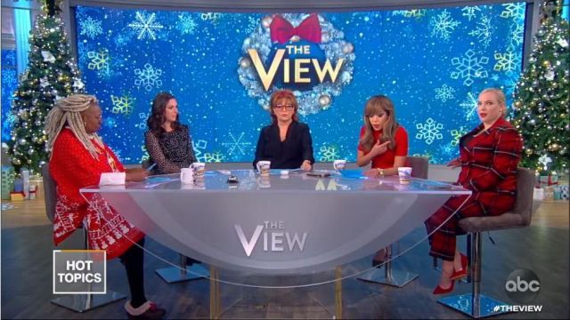 Ralph Lauren Red Plaid Pants worn by Meghan McCain on The View December 17, 2019