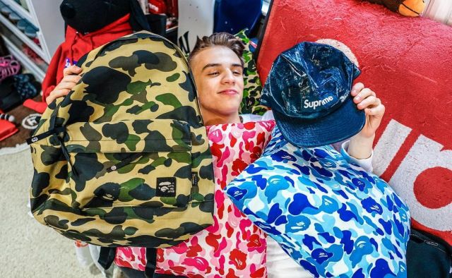 BAPE ABC Camo Pillow Pink on the account Instagram of @giancarlopurch