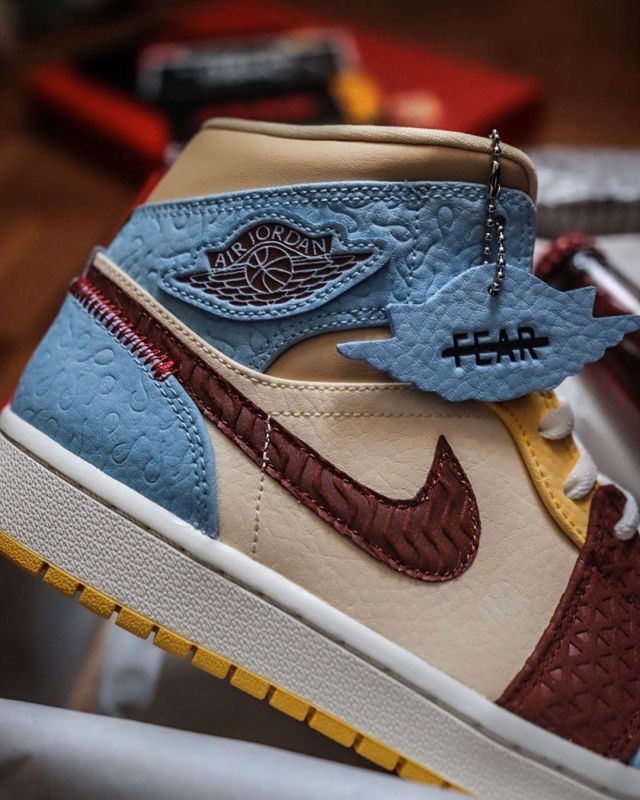 Air jordan 1 mid IS Fearless Home Chateau Red on the account Instagram of @lesitedelasneaker