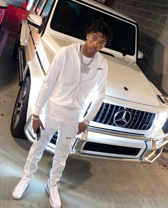 Pants Survetement Palm Angels (white) Lil Baby on the account Instagram of @lilbaby_1