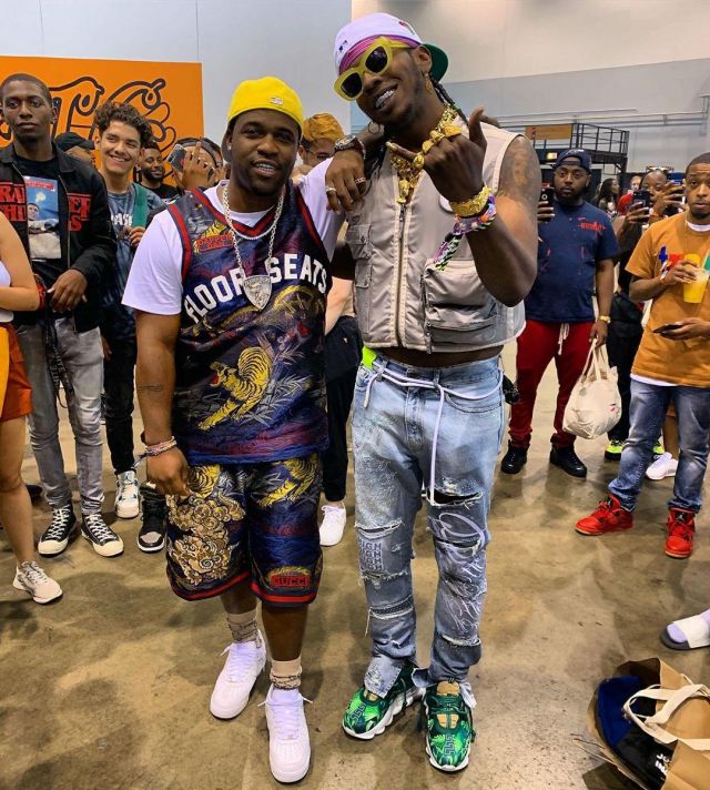 Sneakers white worn by A$AP Ferg on the account Instagram of @trinidadjamesgg