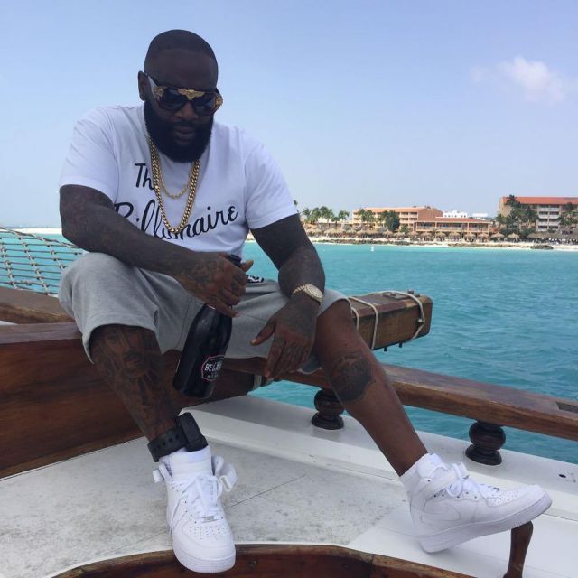 Sneakers Nike White High Tops Worn By Rick Ross On The Account Instagram Of Richforever Spotern