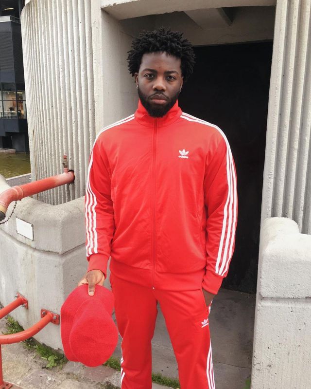 red adidas jogging suit