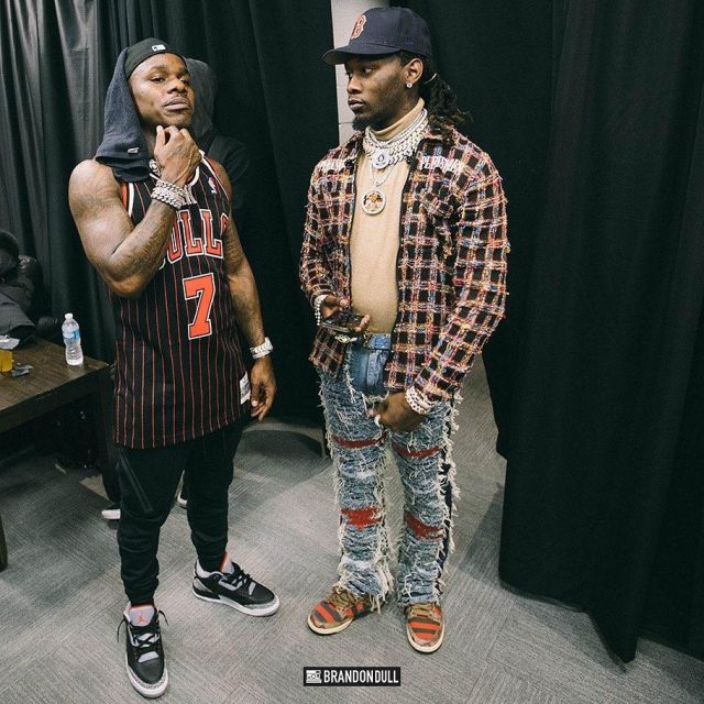 Pleasures Red Spearmint Zip Over-Shirt of Offset on the Instagram account @offsetyrn