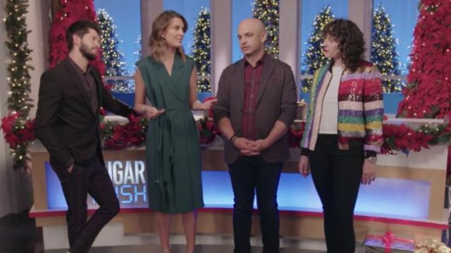 Rainbow striped sequin bomber jacket of (Amirah Kassem) in Sugar Rush (S02E06)