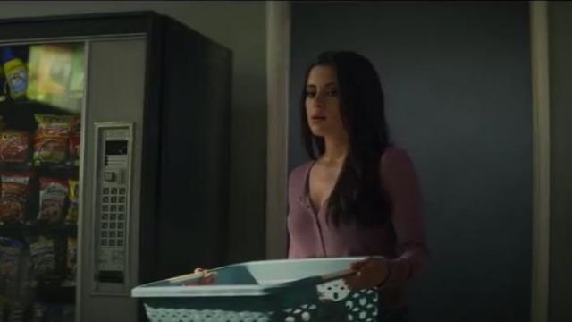 Purple Button Front Henley Top worn by Delilah Alves (Carmela Zumbado) in YOU Season 2 Episode 2
