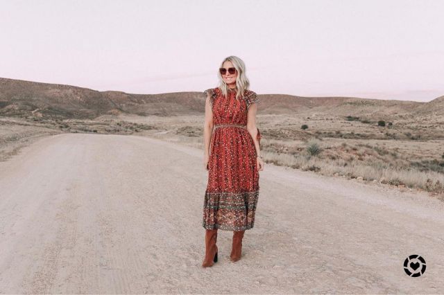 Midi Dress of Erin Busbee on the Instagram account @busbeestyle