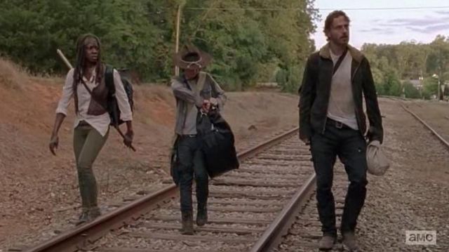 Daim Veste en Cuir portés par Rick Grimes (Andrew Lincoln) dans The Walking Dead (S04E11)
