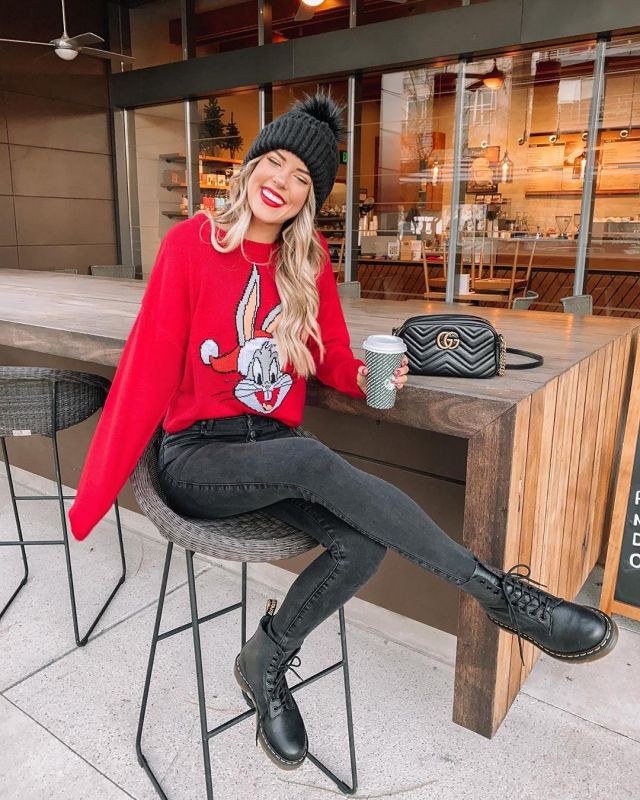 Jacquard-knit Sweater of Jenniferx Lauren on the Instagram account @jenniferxlauren