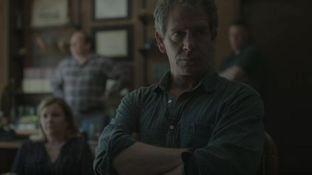 Slim Fit Ging­ham Poplin Shirt worn by Terry Maitland (Jason Bateman) in The Outsider