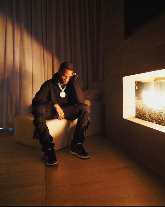 Two Tone pants with straps on leg worn by Travis Scott on his Instagram account @travisscott