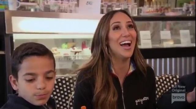 Black Rainbow Striped Trim Jacket Worn By Melissa Gorga In The