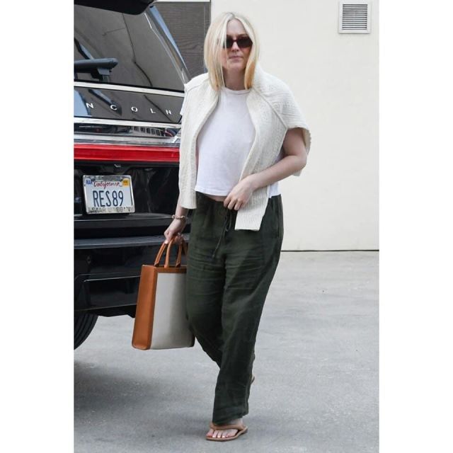 Celine Vertical Cabas Tote worn by Dakota Fanning out & About in La January 3, 2020