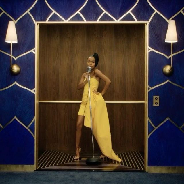 Carolina Herrera Cascading Crepe Mini Dress of Yara Shahidi on the Instagram account @yarashahidi January 6, 2020