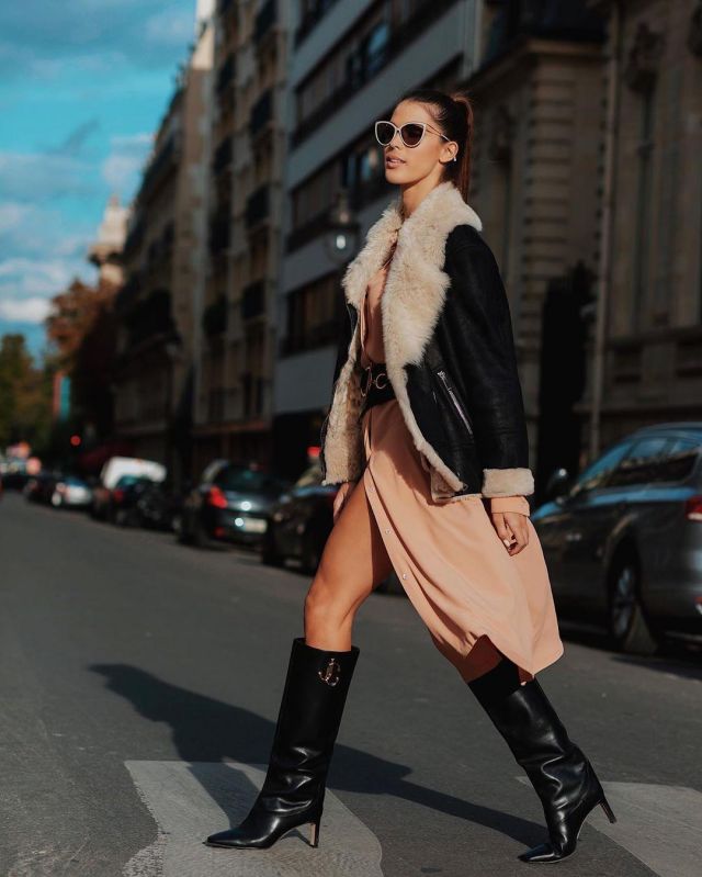 The Boots Mahesa black leather Iris Mittenaere on the account Instagram of @irismittenaeremf