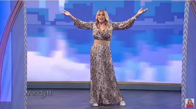 Missguided Brown Snake Print Maxi Dress worn by Wendy Williams on The Wendy Williams Show January 6, 2019