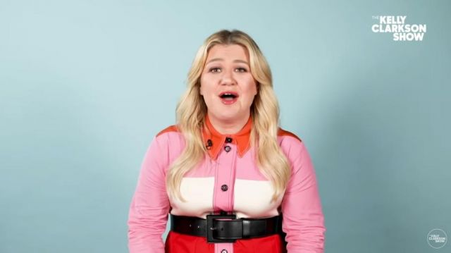 Marni Colorblock Rose Chemisier porté par Kelly Clarkson sur L'Kelly Clarkson Montrer le 5 janvier 2020