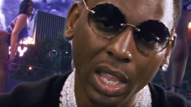 Chloe Brown Rosie Rimless Scalloped Sunglasses of Young Dolph in the music video Young Dolph - Juicy (Official Video)