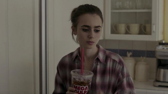 Purple And Grey Flannel Shirt Worn By Ellen Lily Collins In To The Bone Spotern