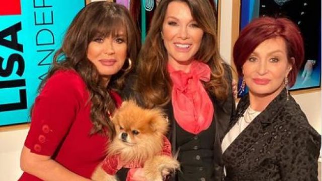 Dolce & Gabbana Or­gan­za Pink Shirt With Bow worn by Lisa Vanderpump on The Talk January 7, 2020