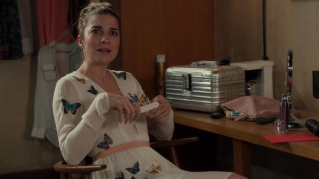 Mini Skater Dress with Butterfly Embroidery worn by Alexis Rose (Annie Murphy) in Schitt's Creek (S02E09 - Moira’s Nudes)
